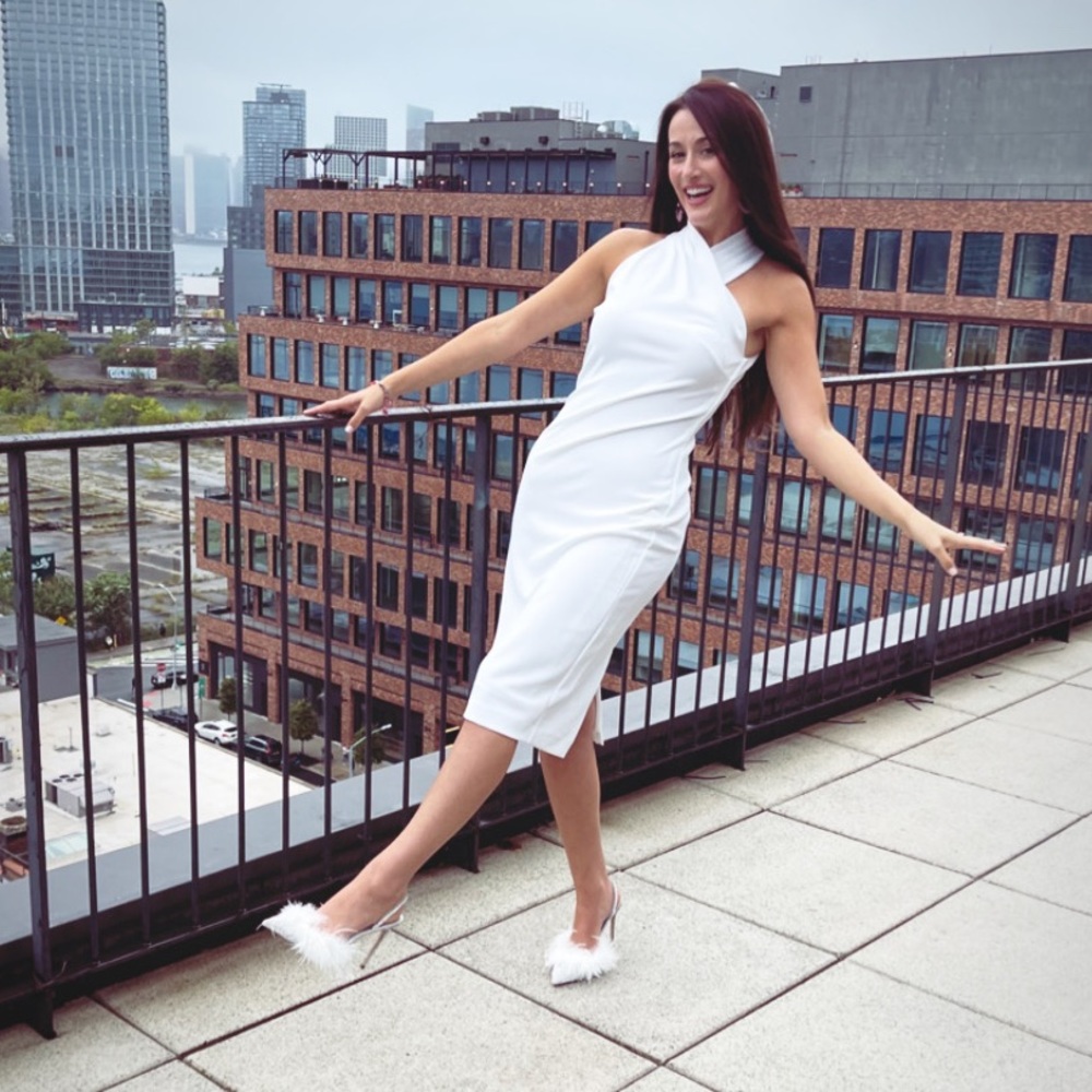 Rachel Roy high neck white dress